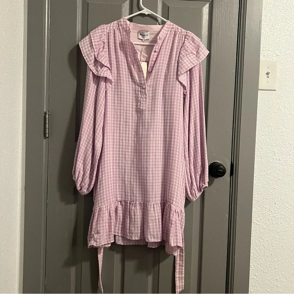 FRNCH Paris lavender gingham Dress - Picture 4 of 6